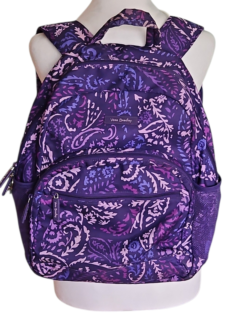 Vera Bradley Purple Paisley Print Campus Backpack with Coin Purse